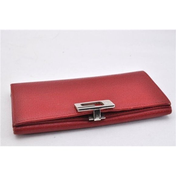 Gucci red leather wallet w square silver G clasp - Picture 12 of 15